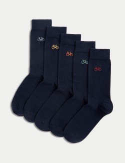 5pk Cool & Fresh™ Bicycle Cotton Rich Socks