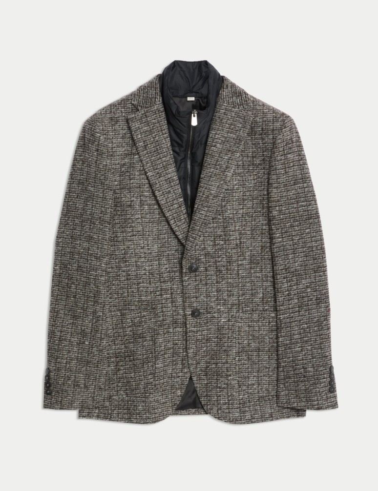 Tailored Fit Wool Blend Blazer with Gilet