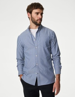 Cotton Rich Twill Striped Oxford Shirt