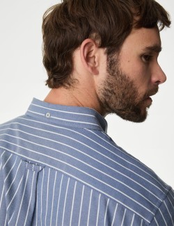 Cotton Rich Twill Striped Oxford Shirt