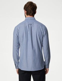 Cotton Rich Twill Striped Oxford Shirt