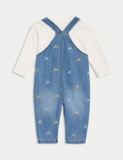 Dino Embroidered Dungaree Outfit (0-3 Yrs)