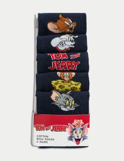 5pk Tom & Jerry™ Cotton Rich Socks