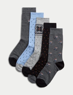 5pk Assorted Cotton Rich Socks