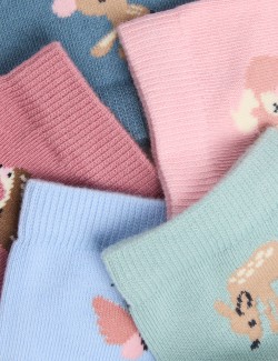 5pk Cotton Rich Animal Socks (6 Small - 7 Large)