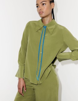 Pure Silk Long-Sleeved Shirt