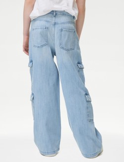 Denim Wide Leg Cargo Jeans (6-16 Yrs)