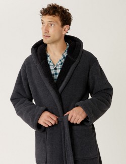 Fleece Supersoft Hooded Dressing Gown