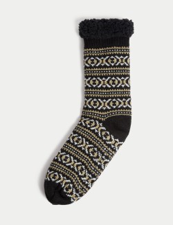 Fair Isle Slipper Socks