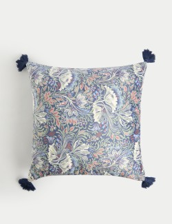 Velvet Floral Tasselled Cushion