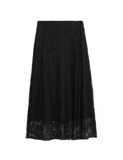 Lace Maxi Skirt with Cotton