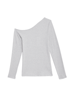 Cotton Rich Sparkly Asymmetric Neck Top