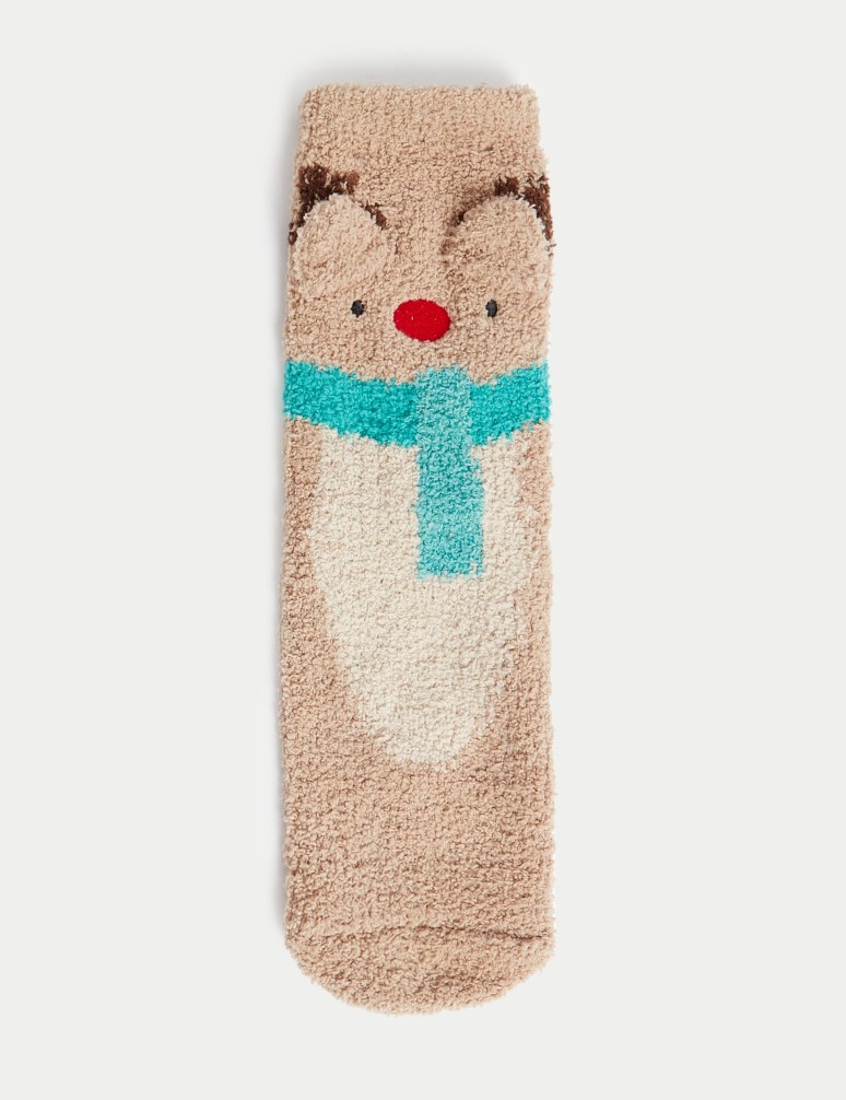 Reindeer Cosy Socks (6 Small - 7 Large)