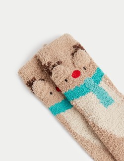 Reindeer Cosy Socks (6 Small - 7 Large)