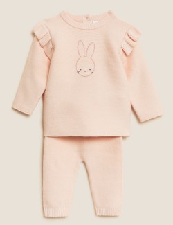 2pc Embroidered Bunny...