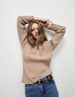 Chenille Ribbed Crew Neck Jumper