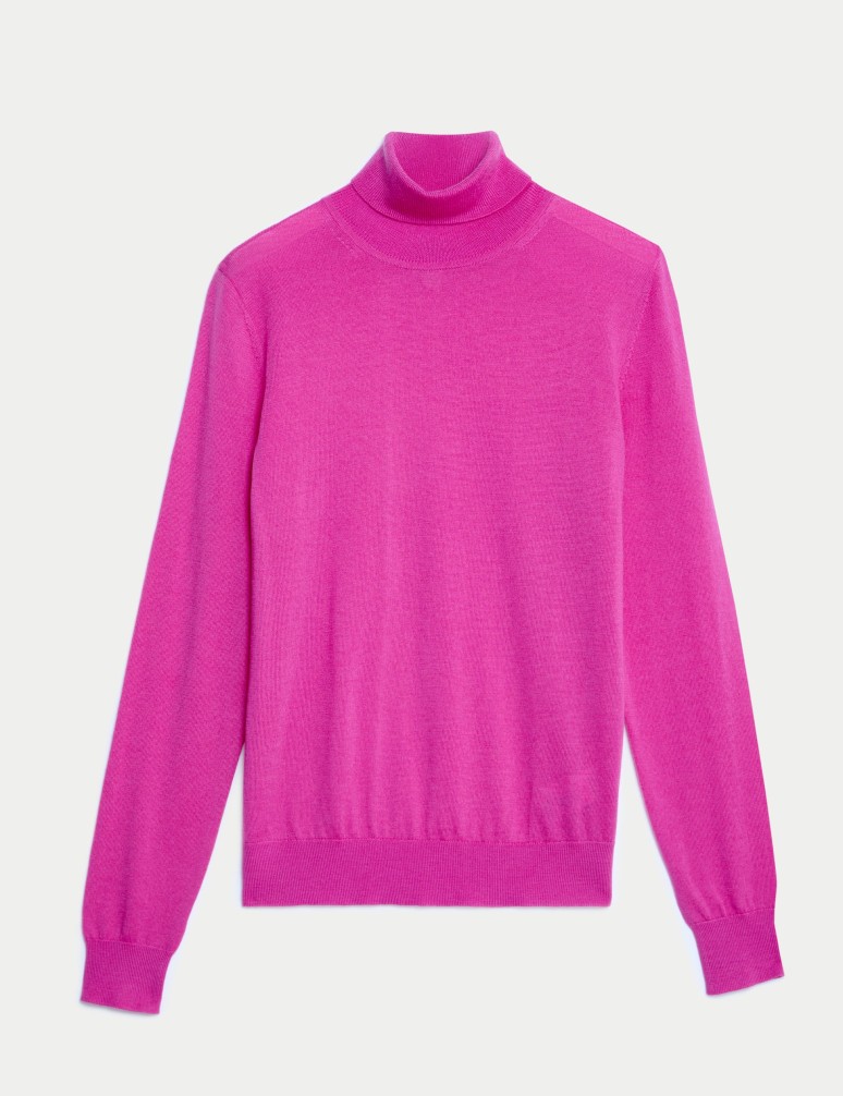 Pure Merino Wool Roll Neck Jumper