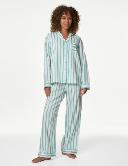 Women's Candy Striped Family Christmas Pyjama Set