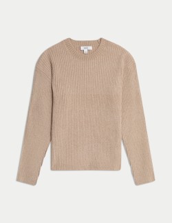 Chenille Ribbed Crew Neck Jumper