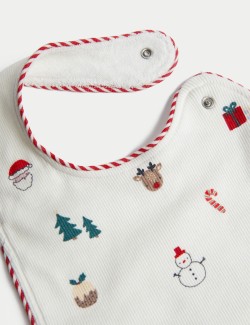 2pk Cotton Rich Christmas Dribble Bibs