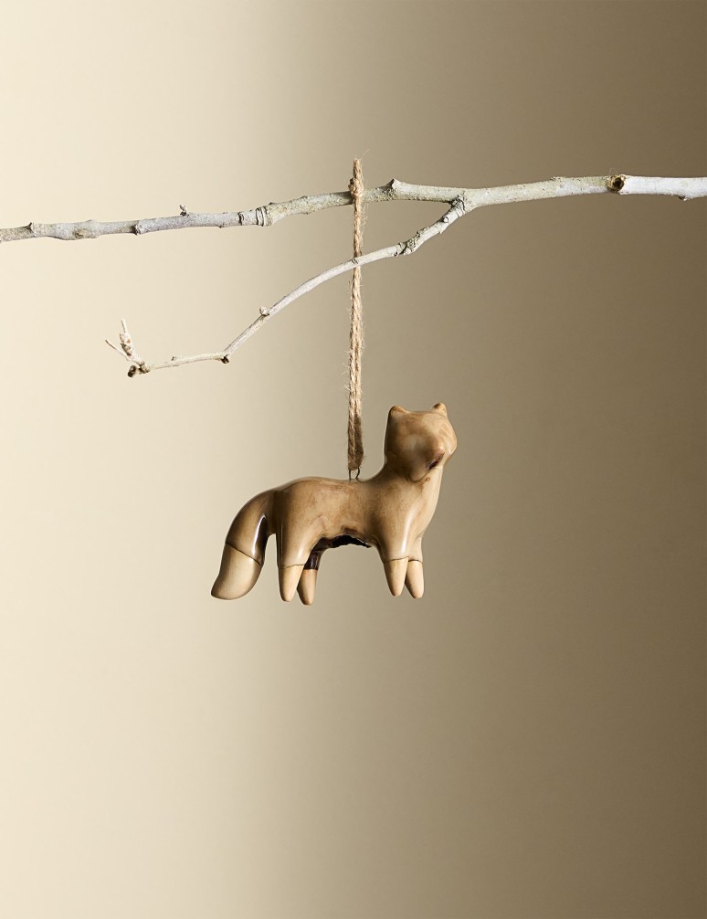 Ceramic Hanging Fox Tree Decoration