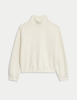 Textured Crop Sweatshirt