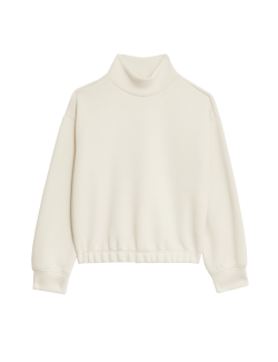 Textured Crop Sweatshirt