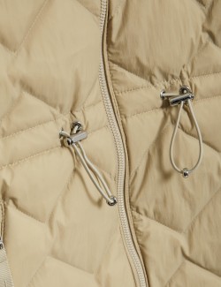 Feather & Down Quilted Hooded Puffer Jacket