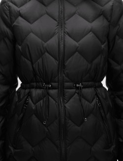 Feather & Down Quilted Hooded Puffer Jacket