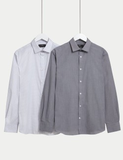 2pk Regular Fit Easy Iron Long Sleeve Shirts