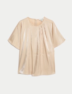 Shimmer Gathered Neck Top