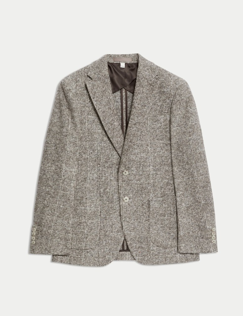 Tailored Fit Wool Blend Textured Blazer