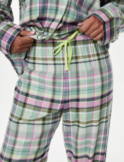 Cotton Blend Checked Pyjama Set