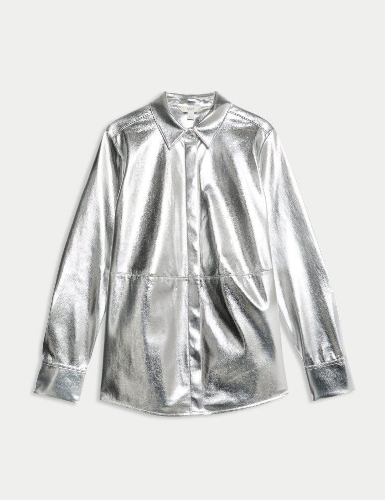 Metallic Collared Shirt