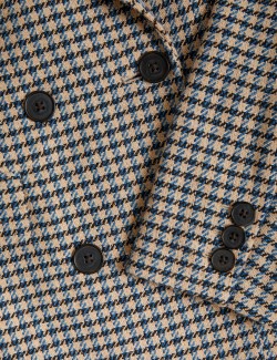 Tweed Tailored Houndstooth Blazer with Wool