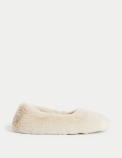 Faux Fur Ballerina Slippers