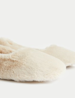 Faux Fur Ballerina Slippers