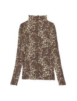 Animal Print Funnel Neck Top