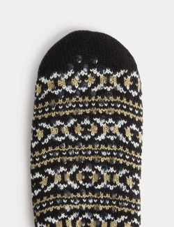 Fair Isle Slipper Socks