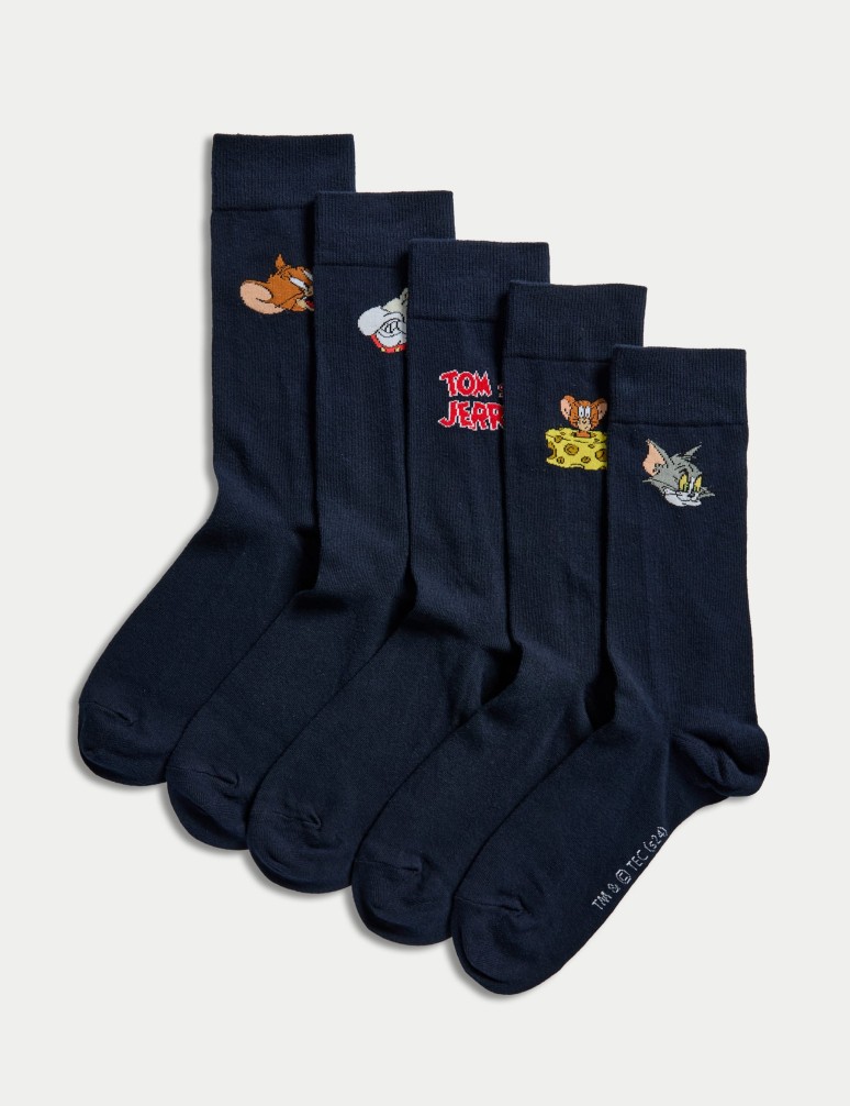 5pk Tom & Jerry™ Cotton Rich Socks