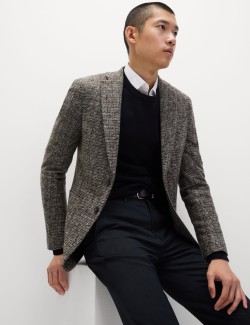 Tailored Fit Wool Blend Blazer with Gilet