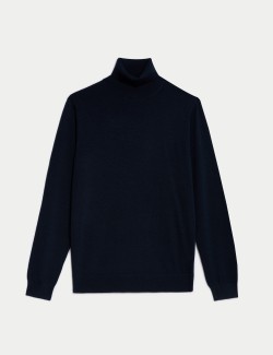 Merino wool Rich High Neck Jumper with Silk