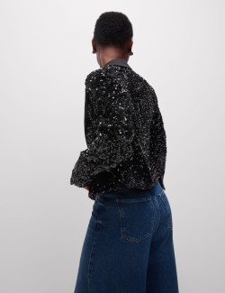 Sequin Cropped Blazer