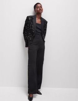 Sequin Cropped Blazer