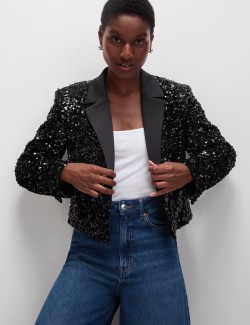 Sequin Cropped Blazer