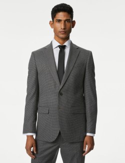 Regular Fit Puppytooth Suit Jacket