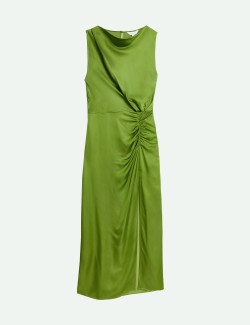 Satin Ruched-Detail Maxi Dress