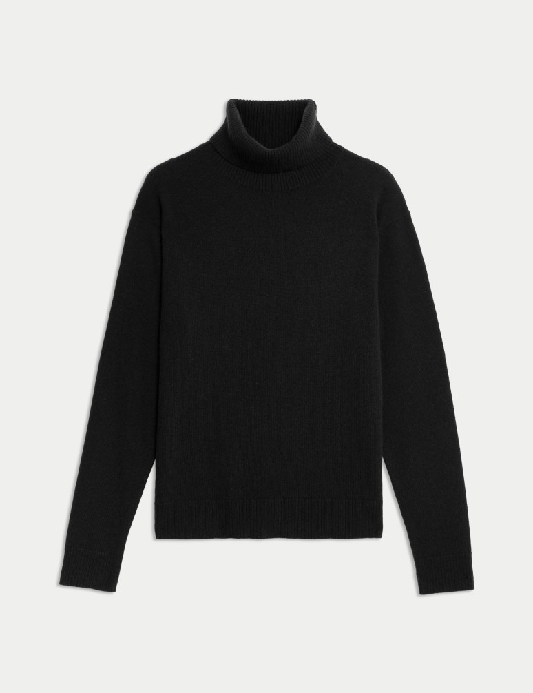 Pure Cashmere Roll Neck Jumper