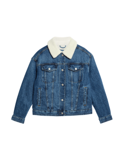 Denim Borg Lined Jacket