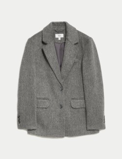 Textured Blazer Coat With Wool